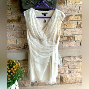 Vintage 90’S JESSICA Tule Cream Off White Midi Dress Womens Size 12 BRAND NEW